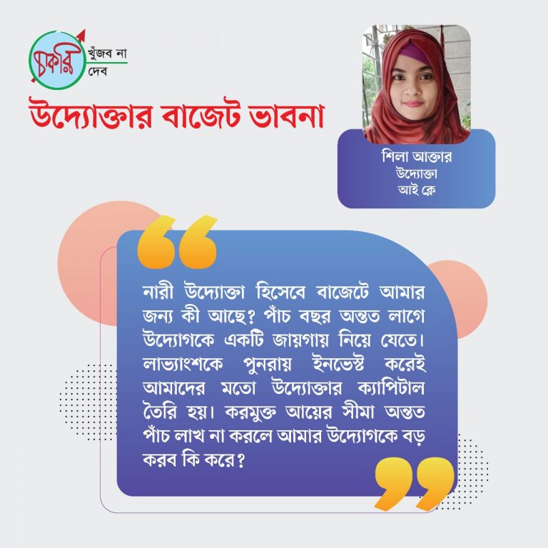 আনিসুল হক কোহর্ট উদ্যোক্তার বাজেট ভাবনা